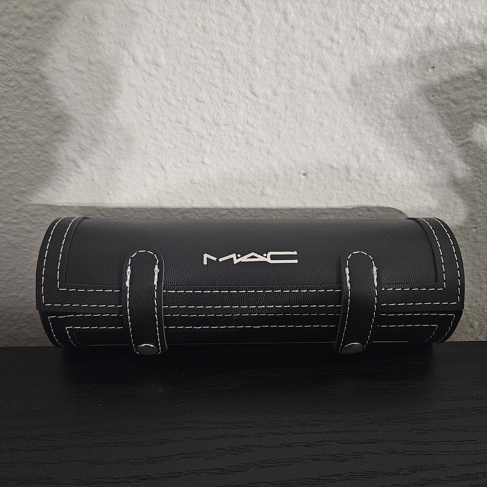 MAC Cosmetics Black Leather Toiletry Bag